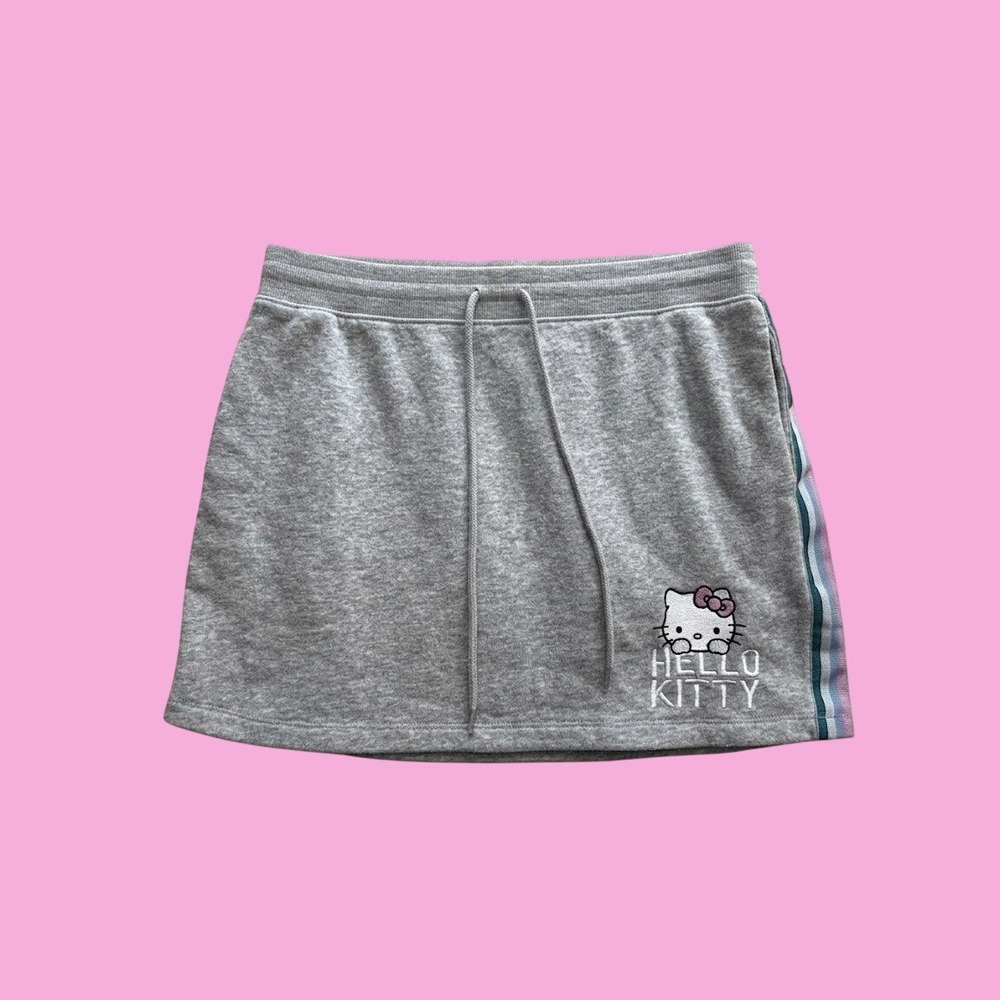Hello Kitty Sanrio Gray ADULT Mini Skirt Drawstring Large Workout Summer